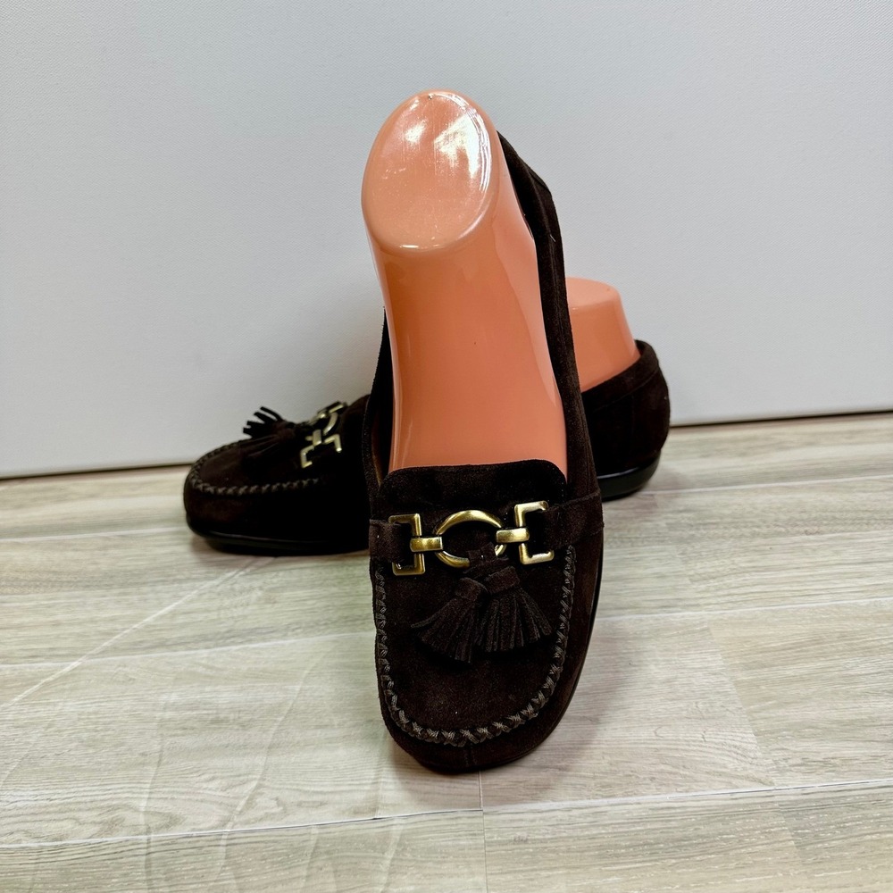 Aerosoles Soft Side Brown Suede Horsebit Tassel Loafers 7.5M